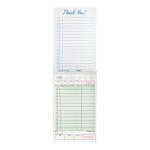 Choice 1 Part Green and White Guest Check with Beverage Lines and Bottom Guest Receipt - 10/Pack Choice 1 Part Green and White Guest Check with Beverage Lines and Bottom Guest Receipt - 10/Pack