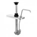 Server 1 oz. Stainless Steel Thick / Thicker Condiment Pump with Lid for Shallow 2 Qt. Fountain Jar