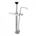 Server 1 oz. Stainless Steel Thick / Thicker Condiment Pump with Lid for Shallow 2 Qt. Fountain Jar