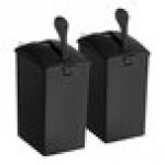 ServSense 1.5 Gallon Plastic Ketchup and Mustard Pouch Dispensers Set with 16 mm Fitments