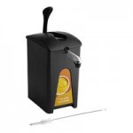 ServSense 1.5 Gallon Plastic Ketchup and Mustard Pouch Dispensers Set with 16 mm Fitments