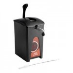 ServSense 1.5 Gallon Plastic Ketchup and Mustard Pouch Dispensers Set with 16 mm Fitments