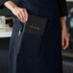 Choice Navy Blue Poly-Cotton Standard Bistro Apron with 1 Pocket - 33 Choice Navy Blue Poly-Cotton Standard Bistro Apron with 1 Pocket - 33