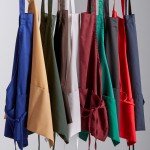 Choice Navy Blue Poly-Cotton Front of House Bib Apron with 3 Pockets - 25 Choice Navy Blue Poly-Cotton Front of House Bib Apron with 3 Pockets - 25