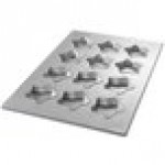 Chicago Metallic 43045 12 Cup 6 oz. Glazed Aluminized Steel Mini-Star Specialty Pan - 17 7/8