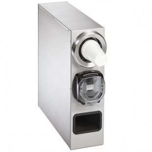Vollrath K58823-S-D Stainless Steel 1-Slot Vertical 8 - 44 oz. Countertop Cup Dispenser Cabinet with 1 LidSaver® 3 Dispenser and 1 Straw Pocket
