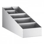 KleanTake by ServSense Stainless Steel Countertop 8-44 oz. Cup Dispenser Cabinet with Lid / Straw / Condiment Organizer - 3 Slots