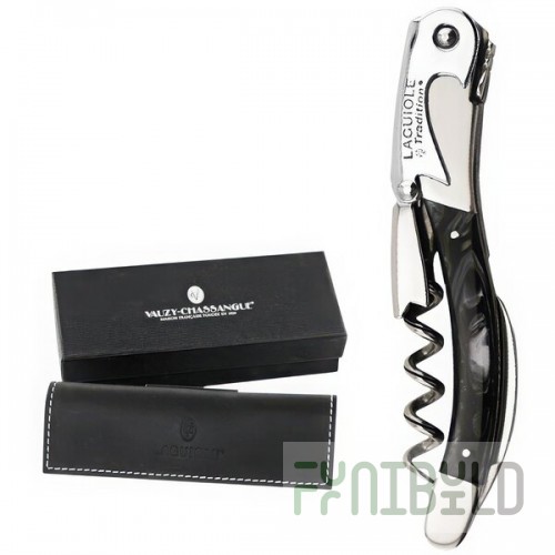 Laguiole Tradition Black with Pearl Plexi Waiter's Corkscrew 3458