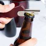 Franmara 2034-03 Boomerang Customizable Waiter's Corkscrew with Burgundy Handle