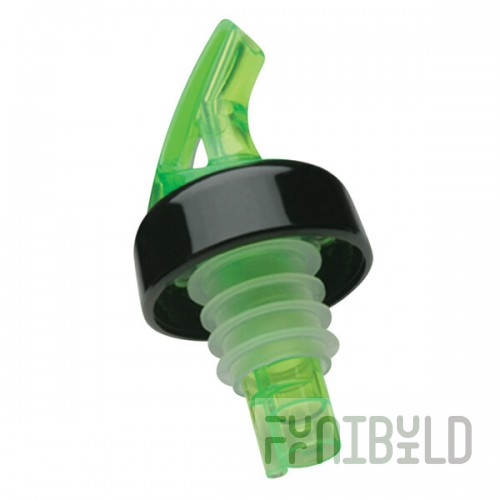Precision Pours 999 SG C Shamrock Green Free Flow Liquor Pourer with Collar - 12/Pack