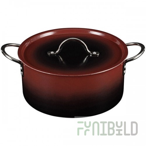 Bon Chef Country French X 5.7 Qt. Ombre Merlot Sauce Pot with Cover 73303-OM-M