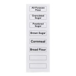 Baker's Lane 6.3 Gallon / 100 Cup Shelf Ingredient Bin with Flip Lid, Label Sheet, and Scoop Baker's Lane 6.3 Gallon / 100 Cup Shelf Ingredient Bin with Flip Lid, Label Sheet, and Scoop