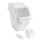 Baker's Lane 6.3 Gallon / 100 Cup Shelf Ingredient Bin with Flip Lid, Label Sheet, and Scoop Baker's Lane 6.3 Gallon / 100 Cup Shelf Ingredient Bin with Flip Lid, Label Sheet, and Scoop