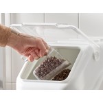 Baker's Lane 6.3 Gallon / 100 Cup Shelf Ingredient Bin with Flip Lid, Label Sheet, and Scoop Baker's Lane 6.3 Gallon / 100 Cup Shelf Ingredient Bin with Flip Lid, Label Sheet, and Scoop