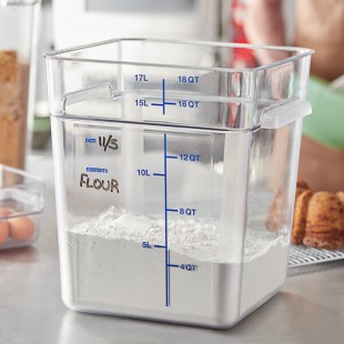 Carlisle 18 Qt. Clear Square Polycarbonate Food Storage Container Carlisle 18 Qt. Clear Square Polycarbonate Food Storage Container