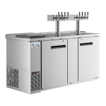Avantco UDD-3-CT-S-8 Stainless Steel Kegerator / Beer Dispenser with (2) Quadruple Tap Tower and Club Top - (3) 1/2 Keg Capacity Avantco UDD-3-CT-S-8 Stainless Steel Kegerator / Beer Dispenser with (2) Quadruple Tap Tower and Club Top - (3) 1/2 Keg Capacity