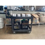 Rubbermaid® 2192463 BRUTE Gray Large Lipped Two Shelf Utility Cart with Ergonomic Handle Rubbermaid® 2192463 BRUTE Gray Large Lipped Two Shelf Utility Cart with Ergonomic Handle