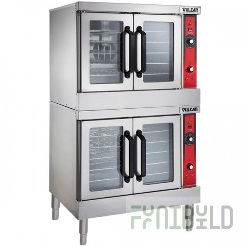 Vulcan VC44GC-LP Liquid Propane Double Deck Full Size Gas Convection Oven with Computer Controls - 100,000 BTU