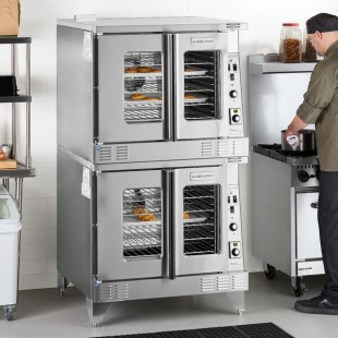 Garland MCO-GS-20S Natural Gas Double Deck Standard Depth Full Size Convection Oven with Analog Controls - 120,000 BTU