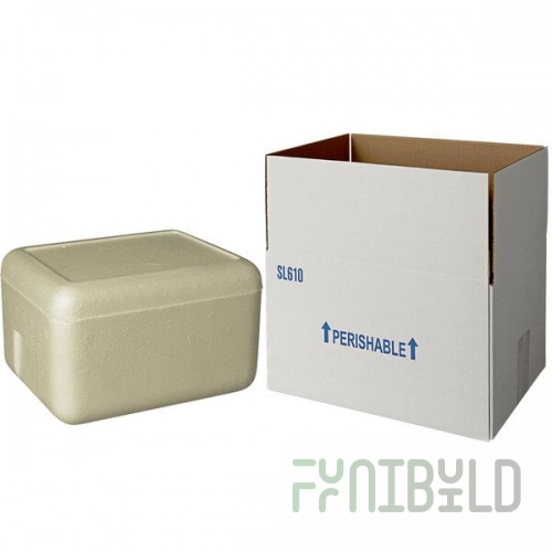 Insulated Shipping Box with Biodegradable Cooler 11 3/8