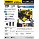 Champion Power Equipment 389 CC Triple Fuel Portable Generator with Electric / Recoil Start and CO Shield 201169 - 8,125 / 6,500W, 120/240V