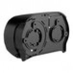 San Jamar Versatwin EcoLogic R3600REBK Black Double Roll Standard Toilet Tissue Dispenser