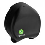San Jamar Versatwin EcoLogic R3600REBK Black Double Roll Standard Toilet Tissue Dispenser