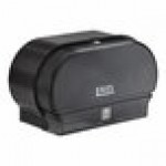 San Jamar Versatwin EcoLogic R3600REBK Black Double Roll Standard Toilet Tissue Dispenser