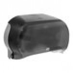 San Jamar Versatwin EcoLogic R3600REBK Black Double Roll Standard Toilet Tissue Dispenser