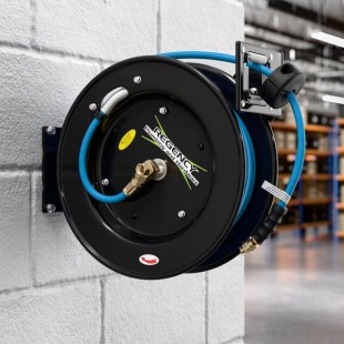 Regency Open Powder-Coated Steel Air Hose Reel with 50' x 1/4 Regency Open Powder-Coated Steel Air Hose Reel with 50' x 1/4