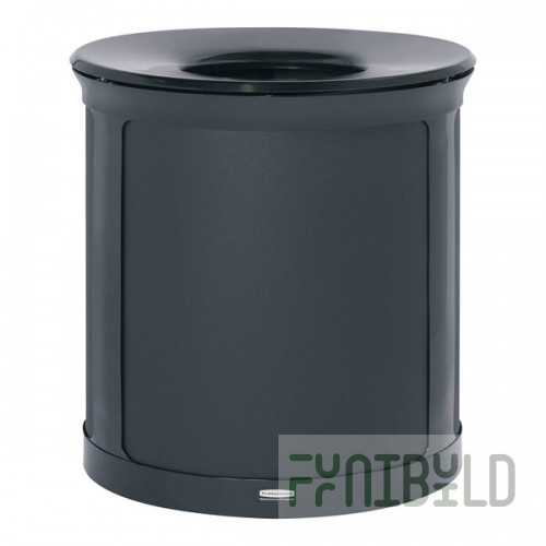 Rubbermaid® Enhance 2172850 23 Gallon Black Round Single Stream Decorative Trash Can