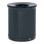 Rubbermaid® Enhance 2172850 23 Gallon Black Round Single Stream Decorative Trash Can