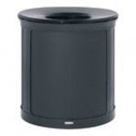 Rubbermaid® Enhance 2172850 23 Gallon Black Round Single Stream Decorative Trash Can