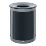 Rubbermaid® Enhance 2172850 23 Gallon Black Round Single Stream Decorative Trash Can