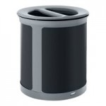 Rubbermaid® Enhance 2172850 23 Gallon Black Round Single Stream Decorative Trash Can
