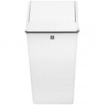 Witt Industries 1311HTWH 13 Gallon White Steel Decorative Trash Can with Swing Top Lid