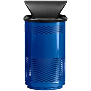 Witt Industries SC55P-01-DT 55 Gallon Standard Perforated Steel Outdoor Trash Can with Push Door Dome Top Lid Witt Industries SC55P-01-DT 55 Gallon Standard Perforated Steel Outdoor Trash Can with Push Door Dome Top Lid