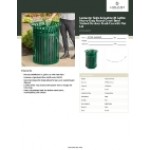 Lancaster Table & Seating 36 Gallon Heavy-Duty Round Green Steel Slatted Outdoor Trash Can with Flat Lid