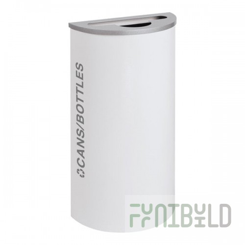 Ex-Cell Kaiser RC-KDHR-C BT-WHT Black Tie Kaleidoscope White Gloss Half Round 8 Gallon Cans / Bottles Receptacle