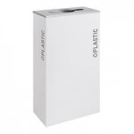 Ex-Cell Kaiser RC-KDHR-C BT-WHT Black Tie Kaleidoscope White Gloss Half Round 8 Gallon Cans / Bottles Receptacle