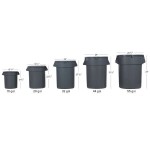 Continental Huskee 20 Gallon Gray Round Trash Can, Lid, and Dolly Kit Continental Huskee 20 Gallon Gray Round Trash Can, Lid, and Dolly Kit