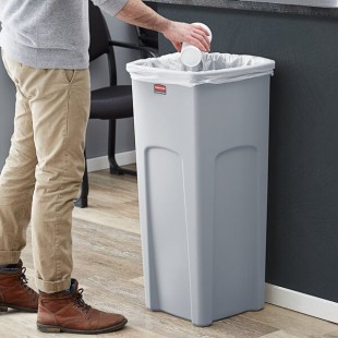 Rubbermaid® FG356988GRAY Untouchable 92 Qt. / 23 Gallon Gray Square Trash Can Rubbermaid® FG356988GRAY Untouchable 92 Qt. / 23 Gallon Gray Square Trash Can