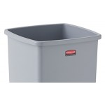 Rubbermaid® FG356988GRAY Untouchable 92 Qt. / 23 Gallon Gray Square Trash Can