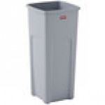 Rubbermaid® FG356988GRAY Untouchable 92 Qt. / 23 Gallon Gray Square Trash Can