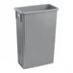 Rubbermaid® FG356988GRAY Untouchable 92 Qt. / 23 Gallon Gray Square Trash Can