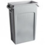 Rubbermaid® FG356988GRAY Untouchable 92 Qt. / 23 Gallon Gray Square Trash Can