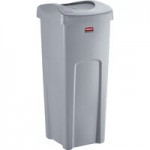 Rubbermaid® FG356988GRAY Untouchable 92 Qt. / 23 Gallon Gray Square Trash Can