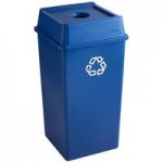 Rubbermaid® FG356988GRAY Untouchable 92 Qt. / 23 Gallon Gray Square Trash Can