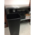 Rubbermaid® FG356988GRAY Untouchable 92 Qt. / 23 Gallon Gray Square Trash Can
