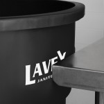 Lavex 20 Gallon Black Round Commercial Trash Can / Ingredient Bin